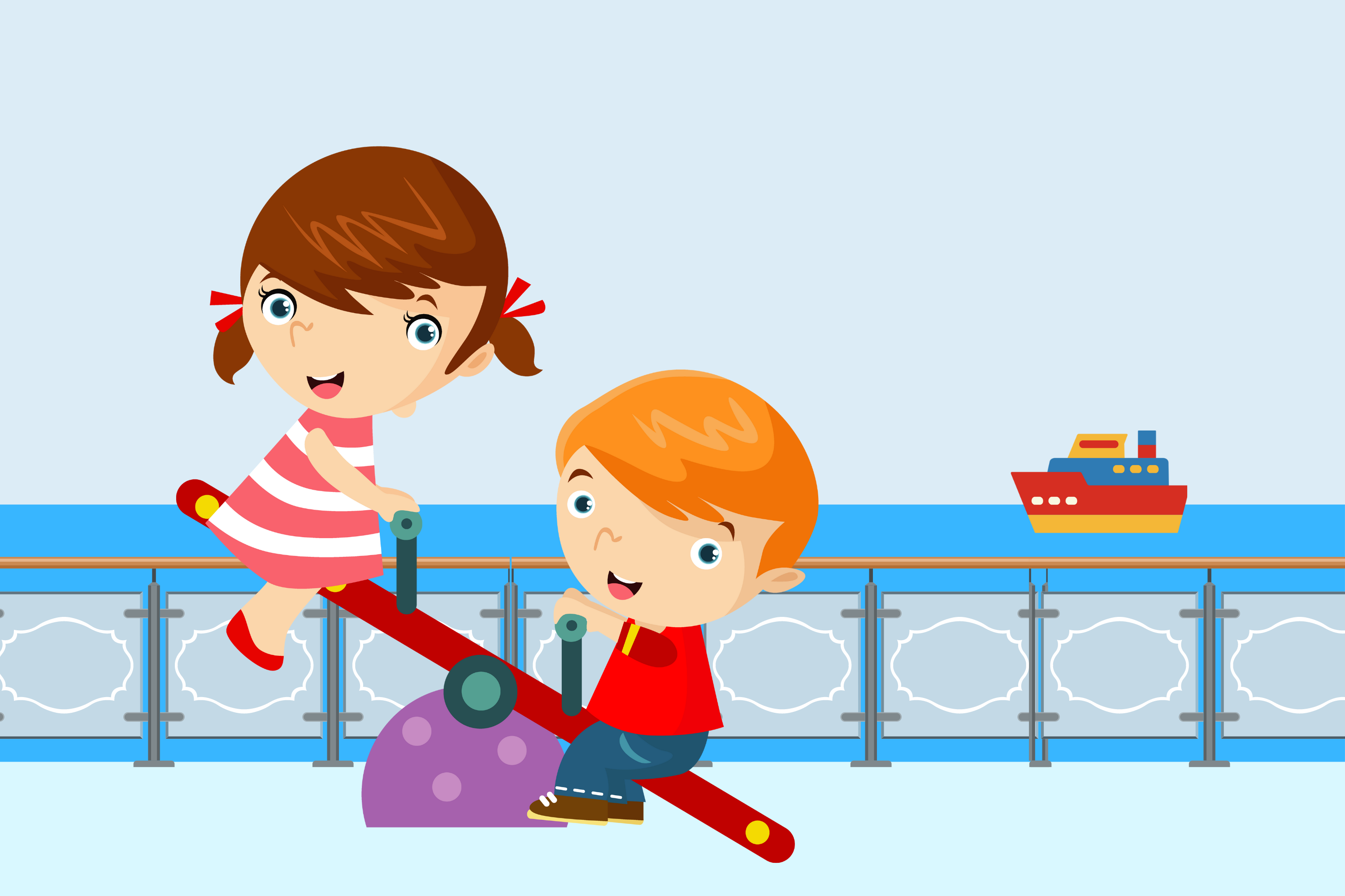 Voyager en ferry avec des enfants 